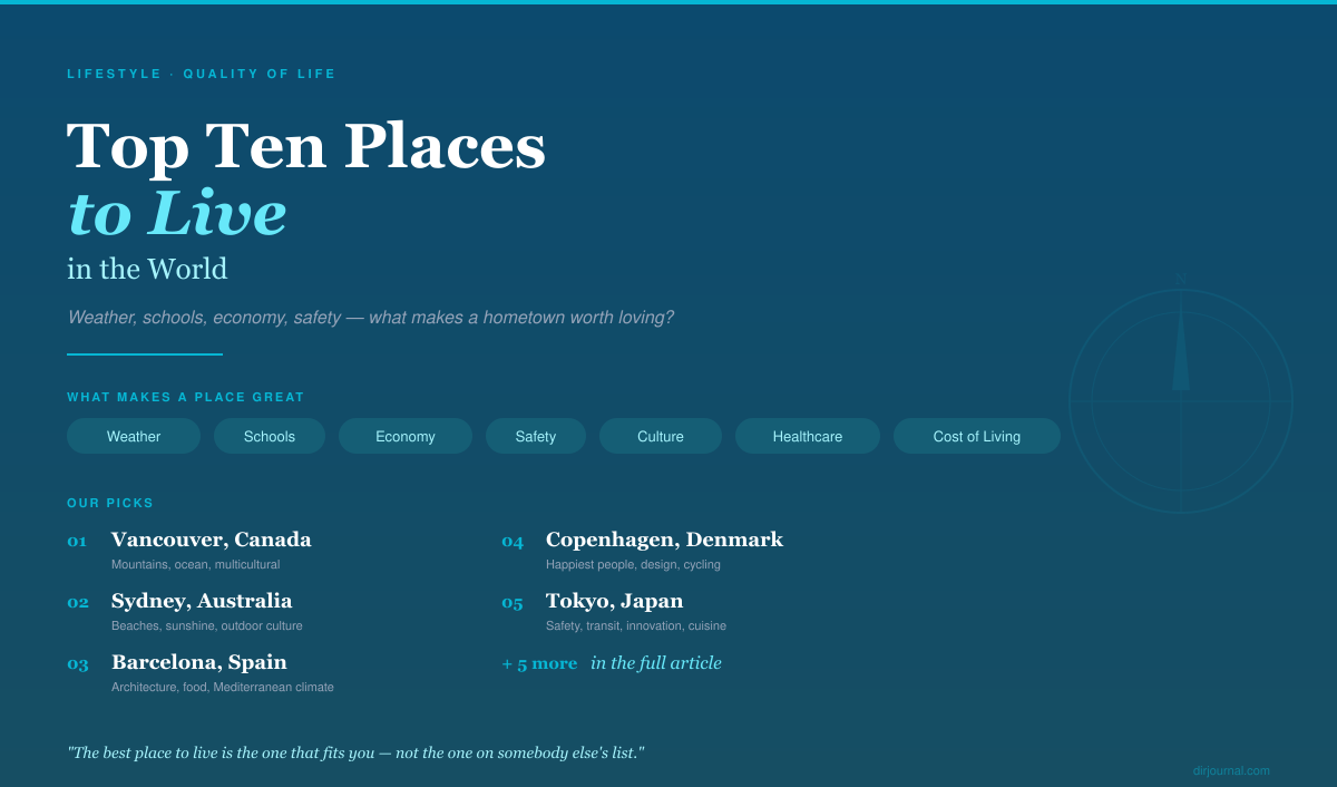Top Ten Places to Live in the World