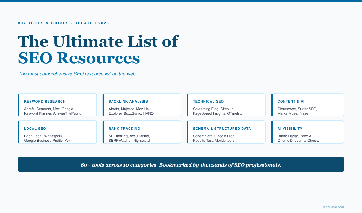 The Ultimate List of SEO Resources & Tools (2026)